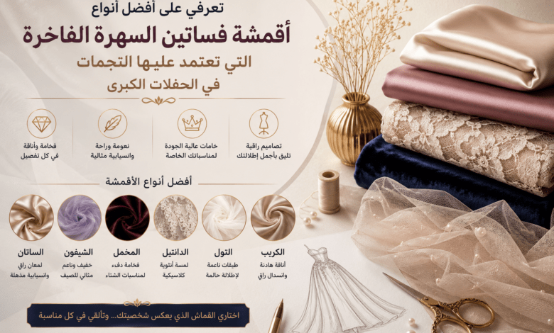 أفضل أقمشة فساتين السهرة الفاخرة للمناسبات