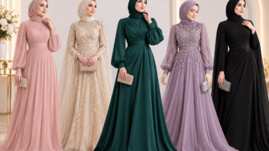 فساتين سهرة للمحجبات بتصاميم أنيقة ومحتشمة