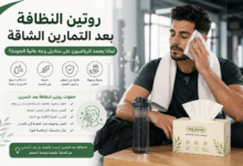 رياضي يستخدم مناديل وجه عالية الجودة بعد التمارين للحفاظ على نظافة البشرة